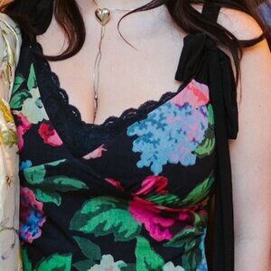 Floral midi wedding guest dress